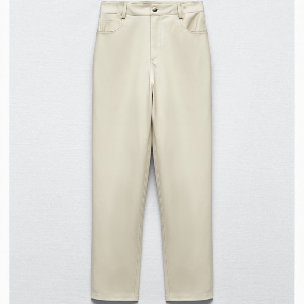 NWT Zara Faux Leather High Rise Mom Fit Pants